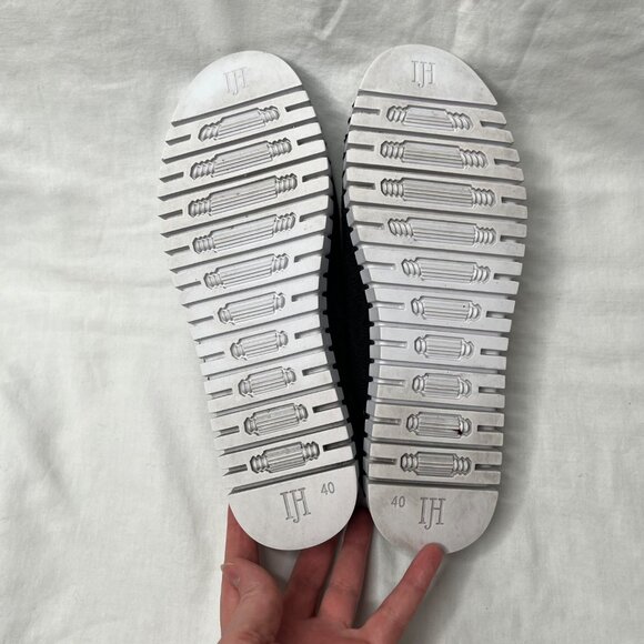 Ilse Jacobsen Tulip Black Fabric Perforated Slip-On Shoes Size 40 - Picture 11 of 13